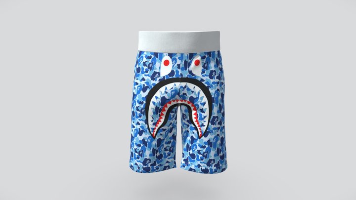 BAPE Camouflage Print Track Shorts 3D Model