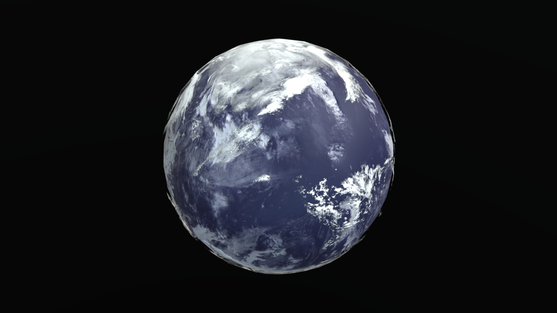 3D model Planet with ice ocean