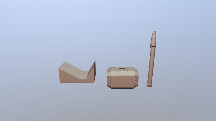 Mjolnir Pen Hammer 3D Model