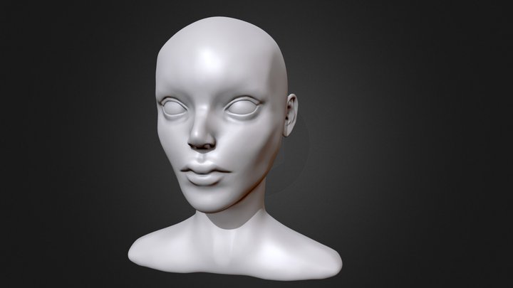 Realistic female head study – Modello 3D gratuito STL