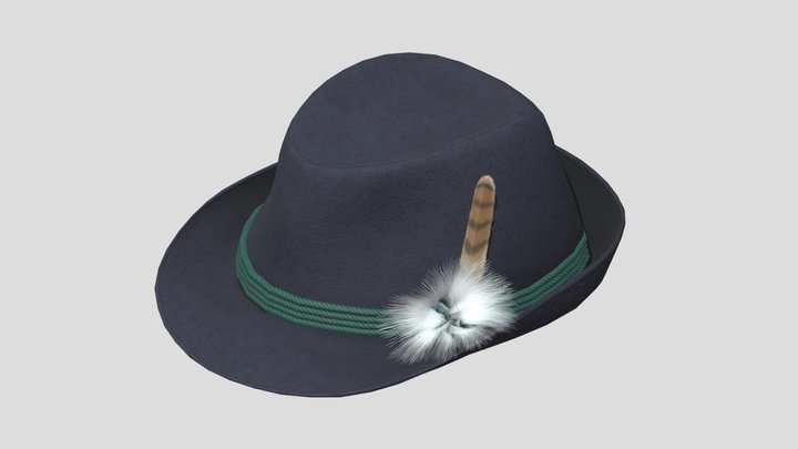 Tyrolean Hat Low Poly PBR 3D Model