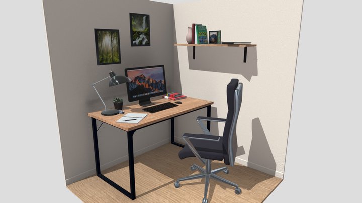 Desk setup 3D Model