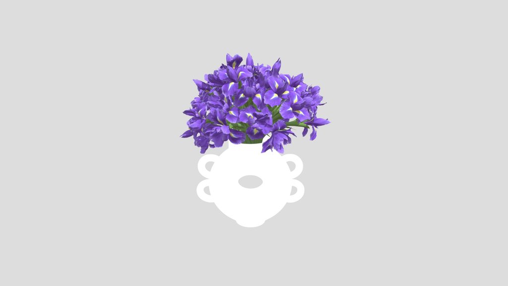 Modern Ceramic Vase With Purple Irises