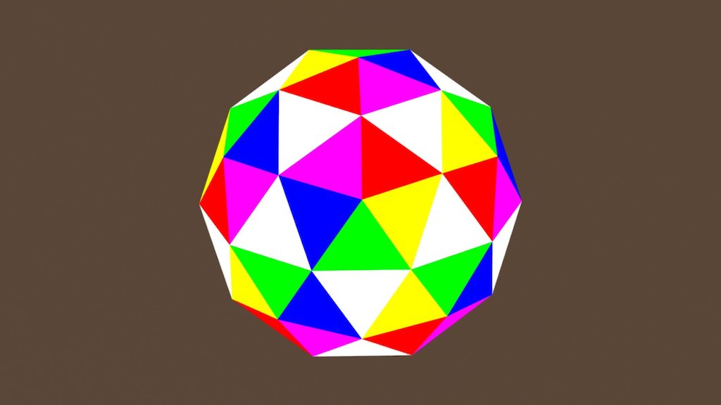 Ico Sphere 2 Subdivisions-color