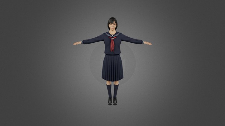 Hinako Shimizu (Silent Hill f) - Retro Low Poly 3D Model