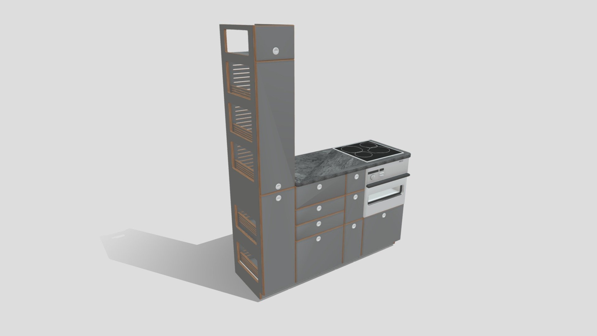 Maßgeschneiderte Küche für Expeditionsmobile — Sketchfab embed 3D viewer