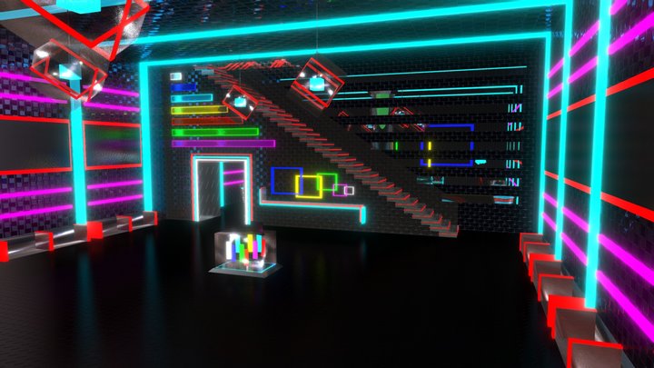 Bright structure low poly 3D Model