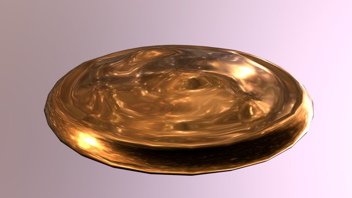 Gold Pizza 3D Model