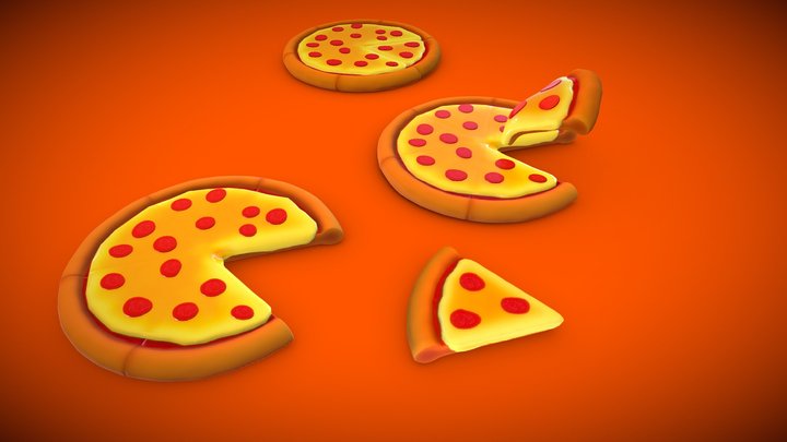 Stylized Pizza 3D Model