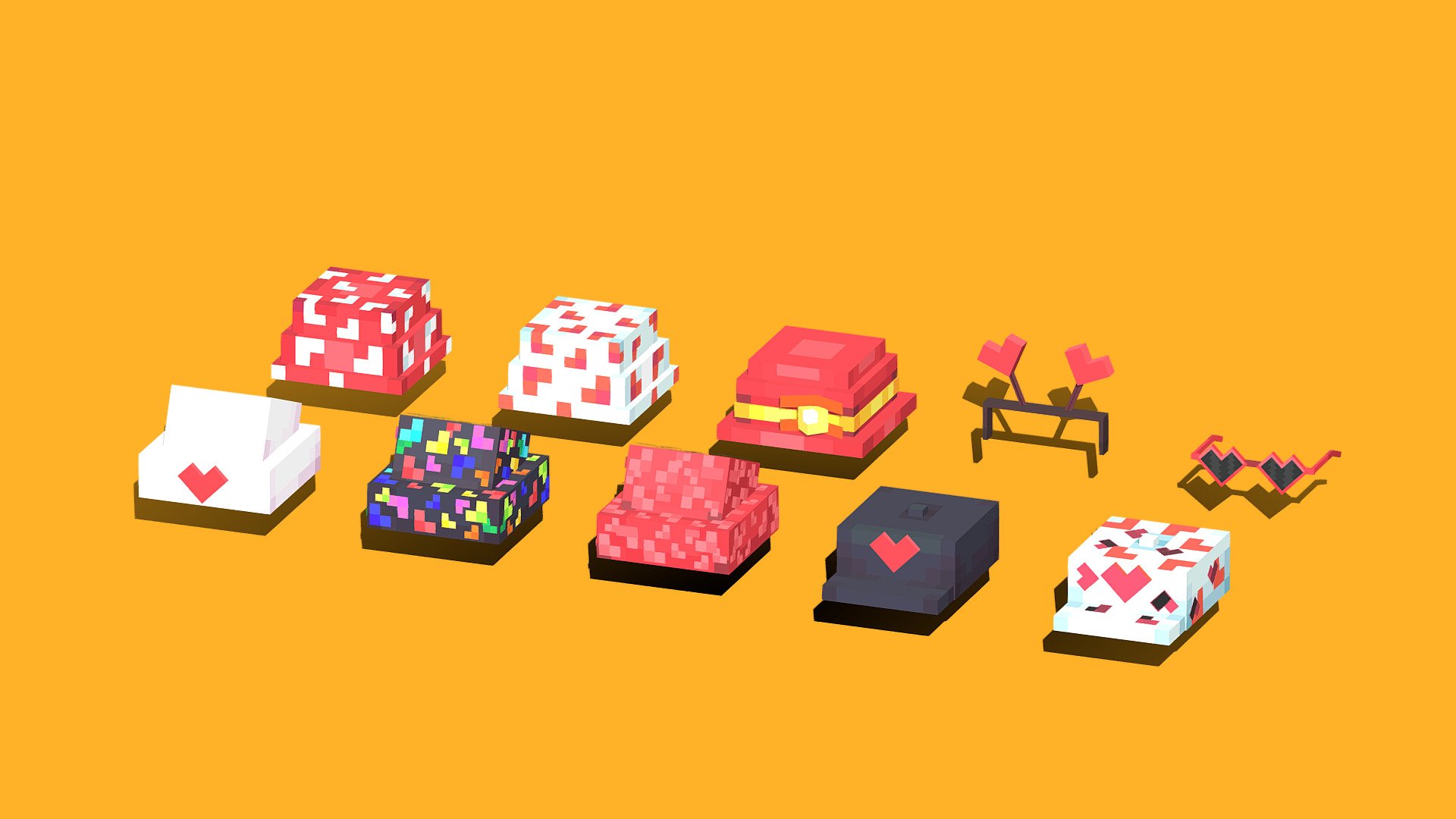 PixelMine | Valentine Hats — Sketchfab embed 3D viewer