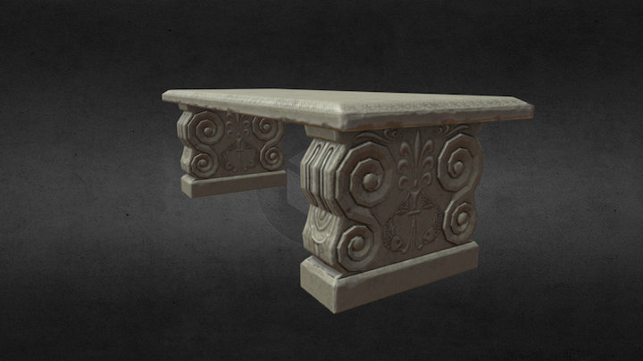 Stone Bench 3D Model