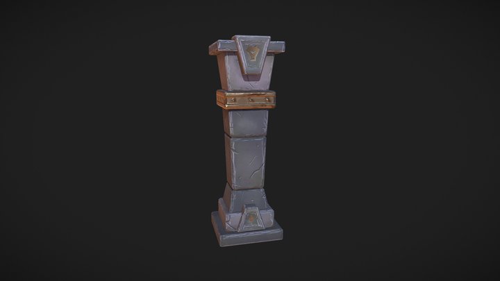Lowpoly Dungeon Pillar 3D Model