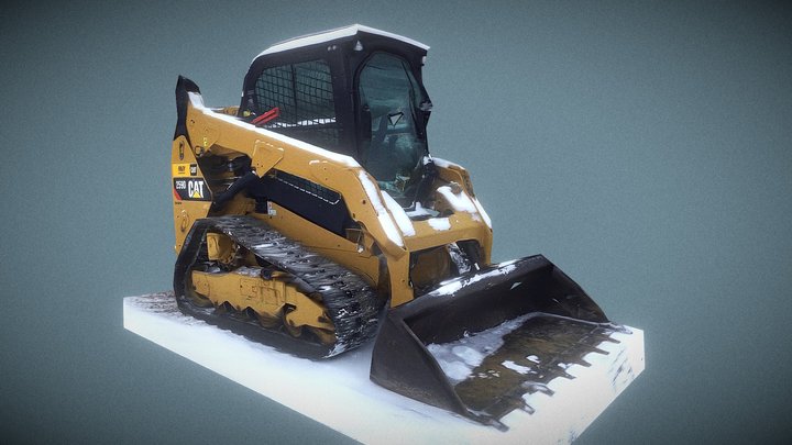 Snowy Track Skid Steers Photogrammetry 3D Model