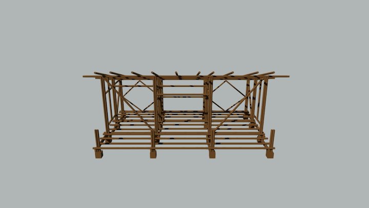 Cabana e3bambu estructura 3D Model