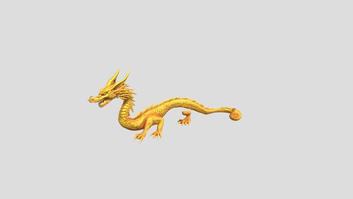 chinese dragon golden 3D Model
