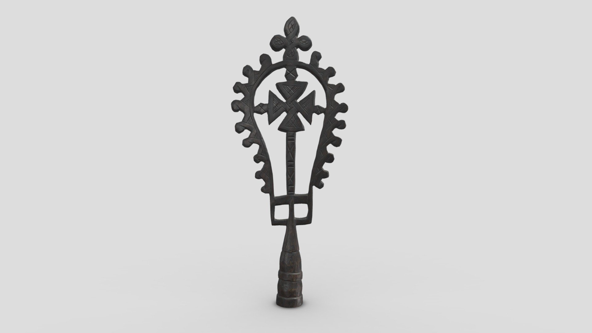 Ethiopian Cross Wood Carving Download Free 3D model by GoMeasure3D