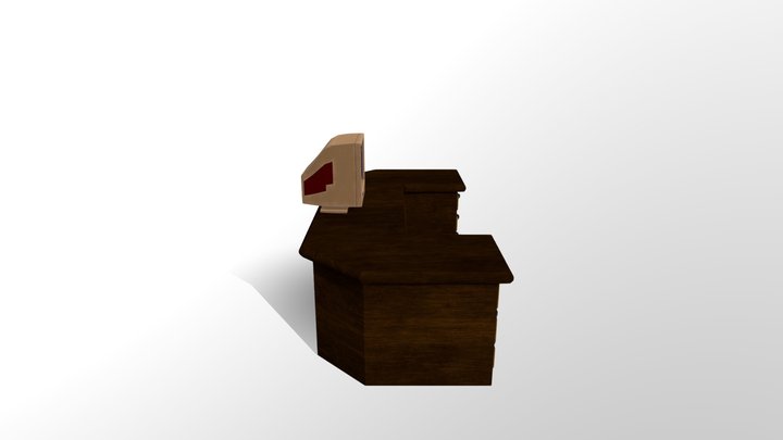 CRTDeskAndMonitor 3D Model