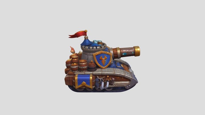 Medieval Fortress Tank 3D Model