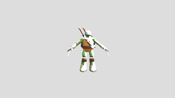 Leonardo-tmnt-2012 (rigged) (textured) 3D Model