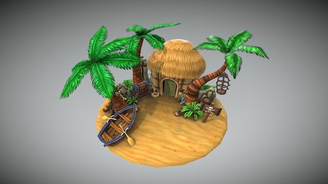 Pirate Island 3D Model