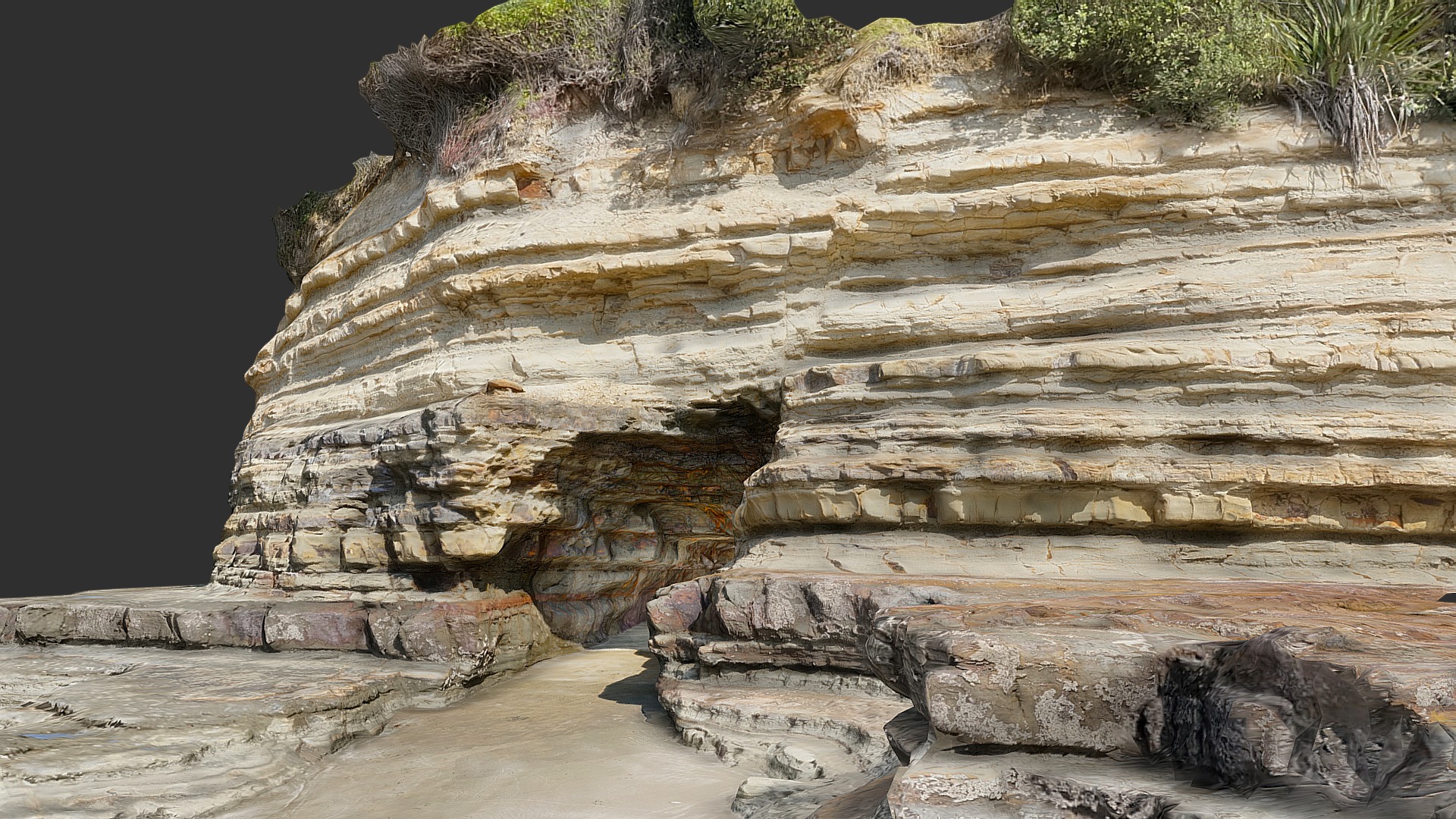 3D model Sea Cave - This is a 3D model of the Sea Cave. The 3D model is about a rock wall with a cave.