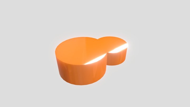 orange simplistic coffee table 3D Model