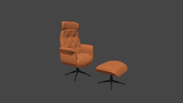 Armchair_with_footrest 3D Model