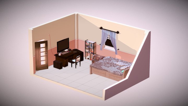 My Isometric Bed Room 3D Model