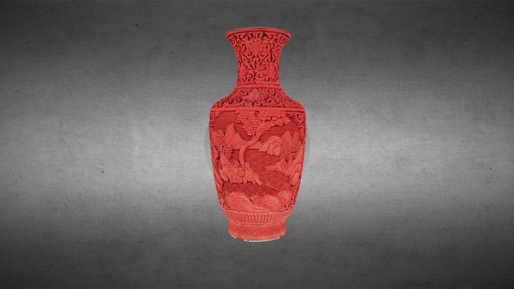 Vaso di lacca cinese 3D Model