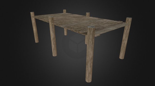 Wooden Bridge Dock 3D Model