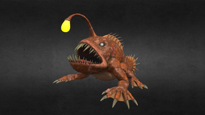 Mutated Angler Fish Monster 3D Model