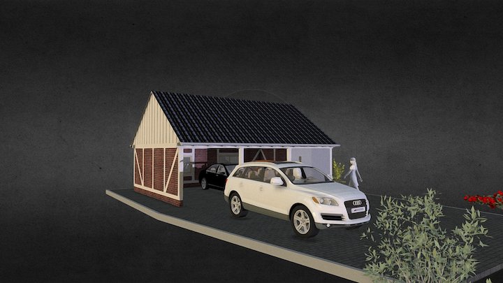 Satteldach Carport 3D Model