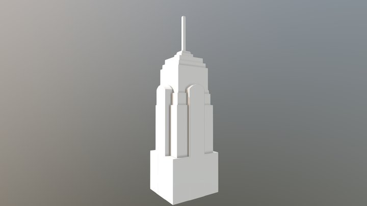 Low Poly Empire State 3D Model