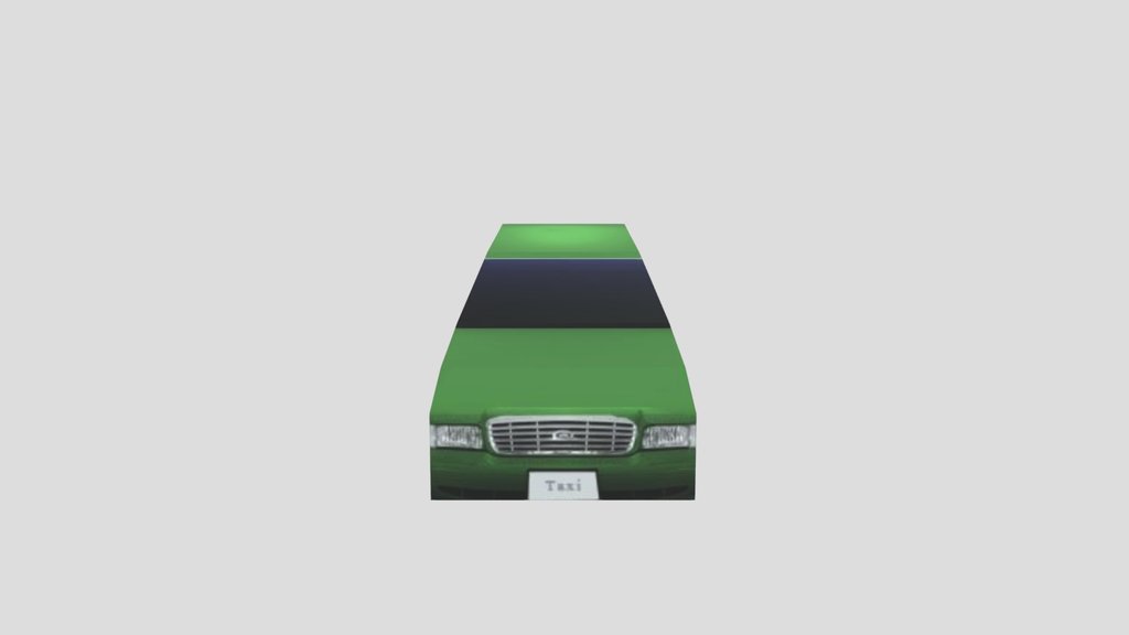 Civil Car Green - New York Taxi License 3D