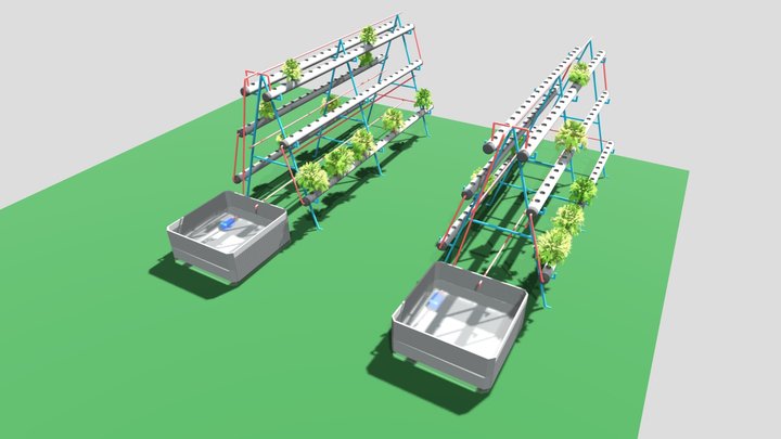 Hydroponic Farming Setup 3D Model
