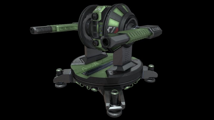 Sci-Fi Turret 3D Model