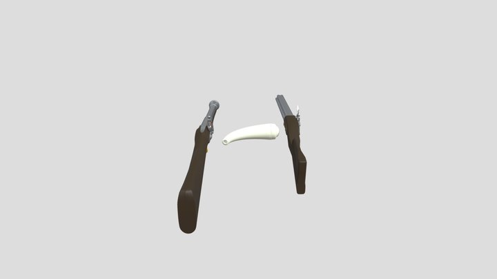 Guts and Blackpowder Seaman Firearms and Horn 3D Model