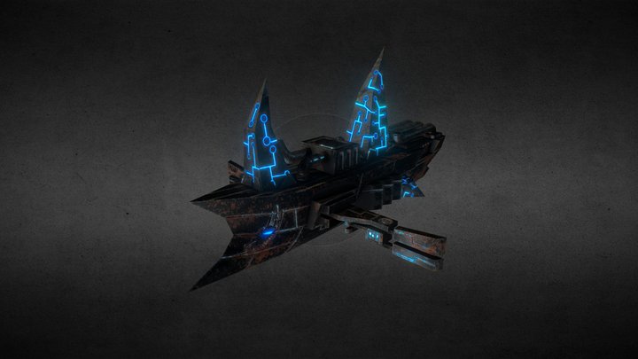 Split SMMORPG Mutants Assault Ship 3D Model