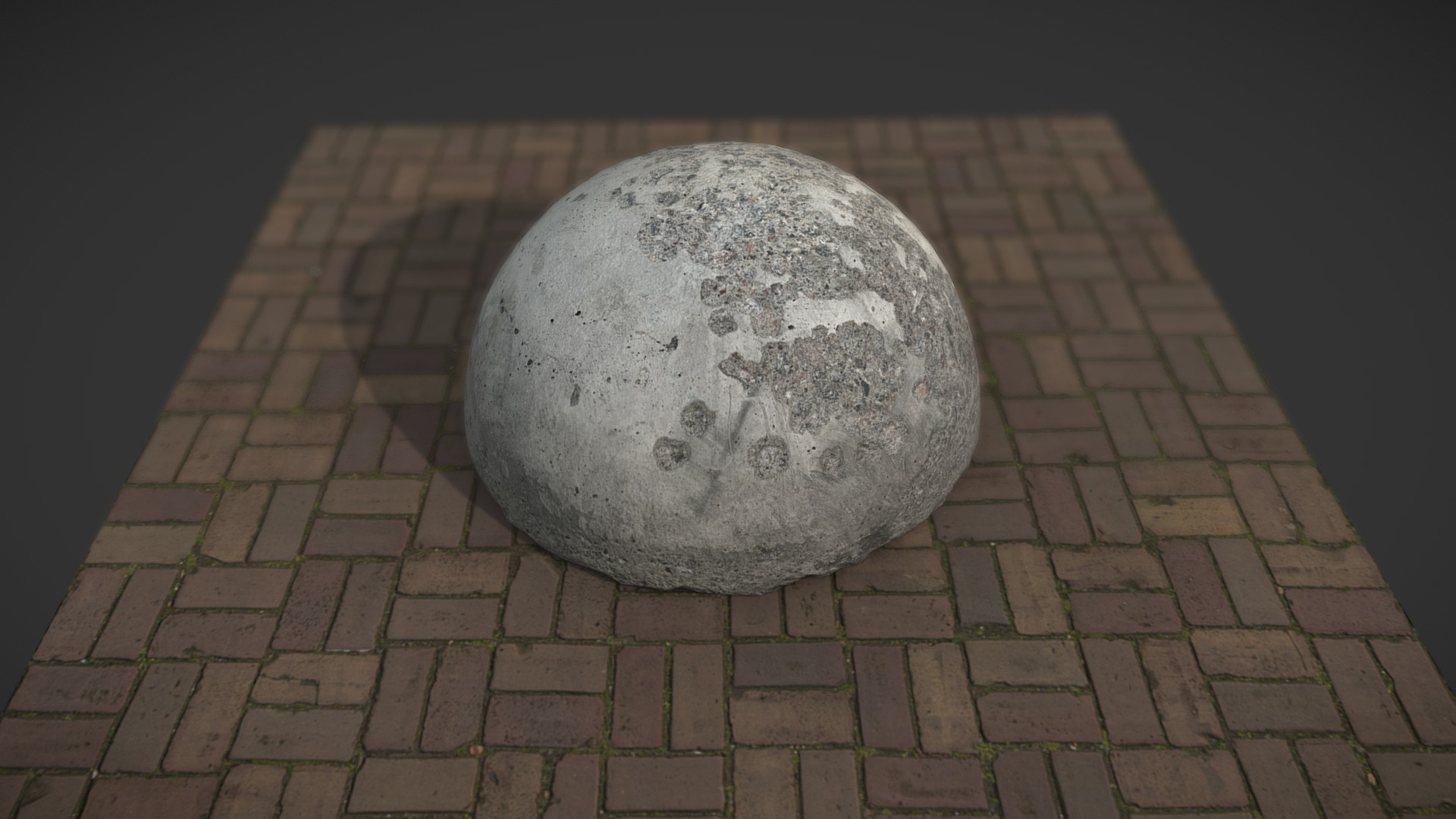 3D model Concrete Hemi Sphere Lp - This is a 3D model of the Concrete Hemi Sphere Lp. The 3D model is about a brick walkway with a hole in it.