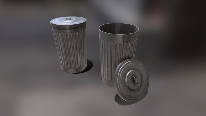 Trashcan Lowpoly 3D Model
