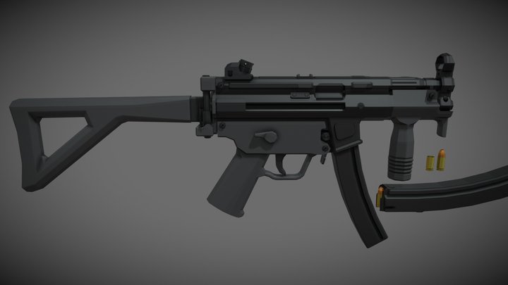 low-poly HK MP5K – Free 3D Model STL