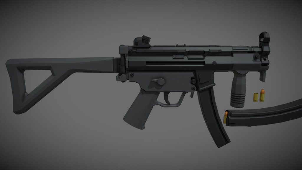 low-poly HK MP5K