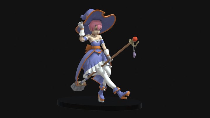 Stylized Anime Witch - Ram 3D Model