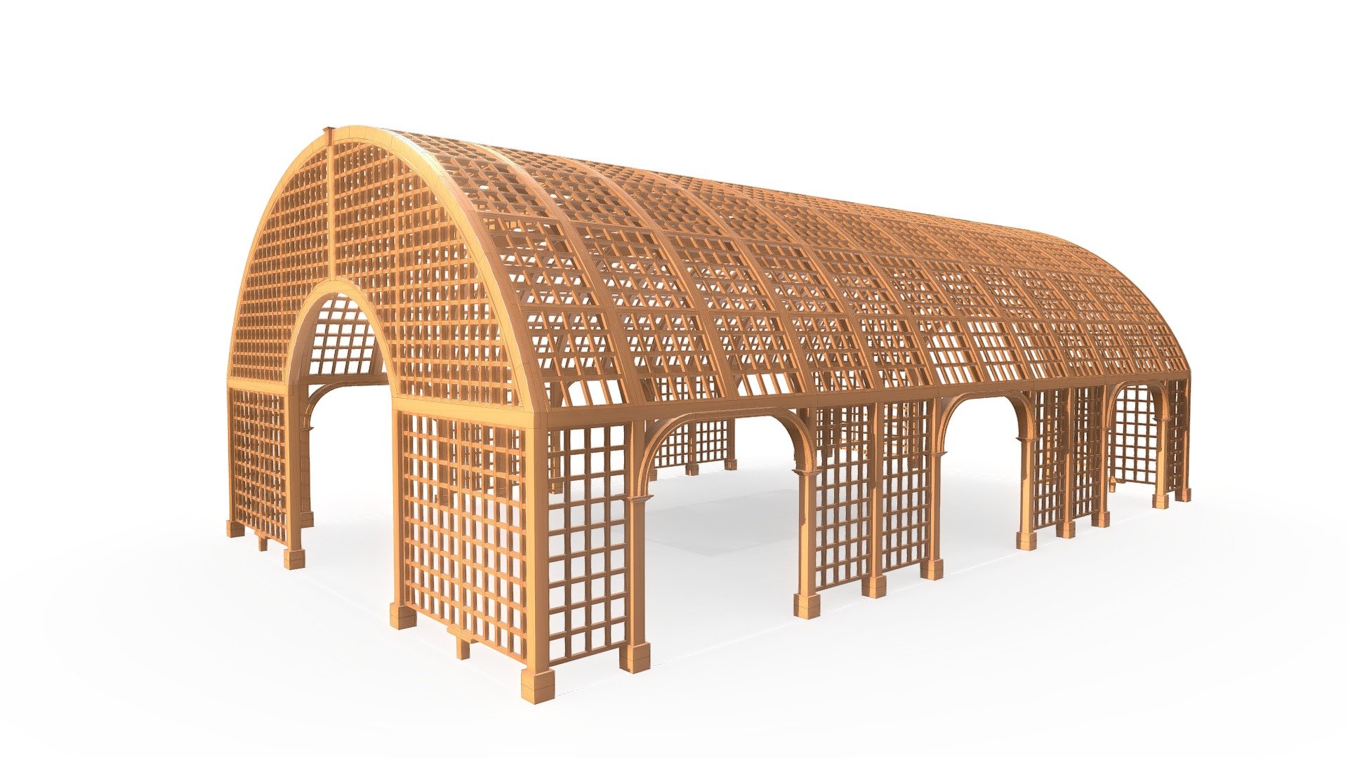 Custom Victorian Trellis Pergola 50x30 ft 3D model by Conceptual