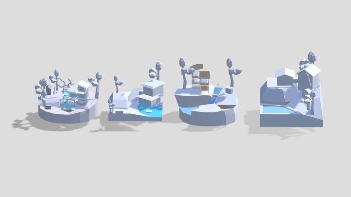 Eco House - Diorama and house blockout 3D Model