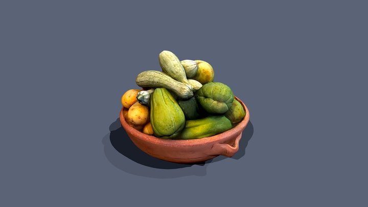 bowl vegetables fruits food aliment comiuda. 3/4 3D Model