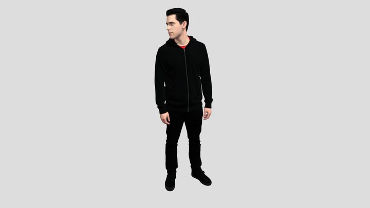 Black Zip-Up Hoodie Portrait – Modelo 3D gratuito STL
