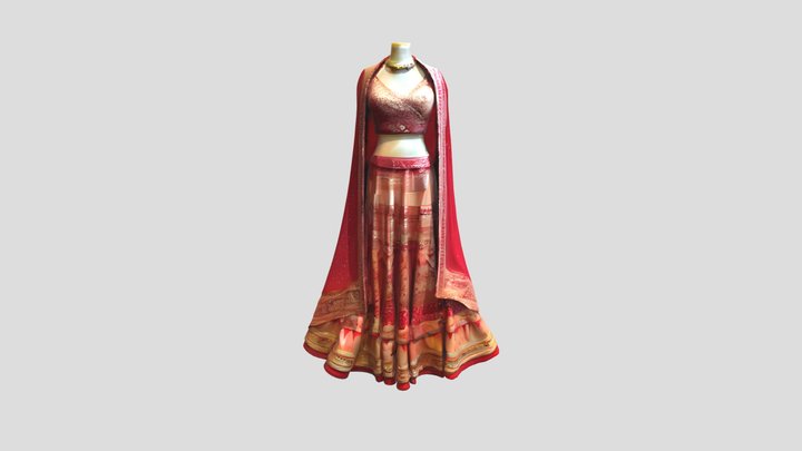 Traditional bridal outfit display 3D Model