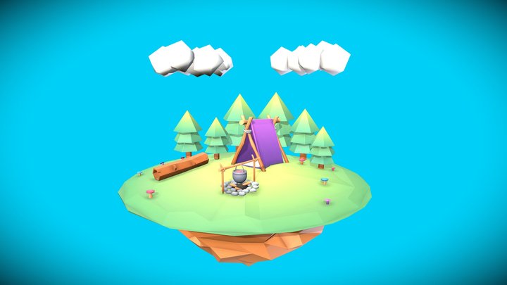 Cute Island 3D 3D Model