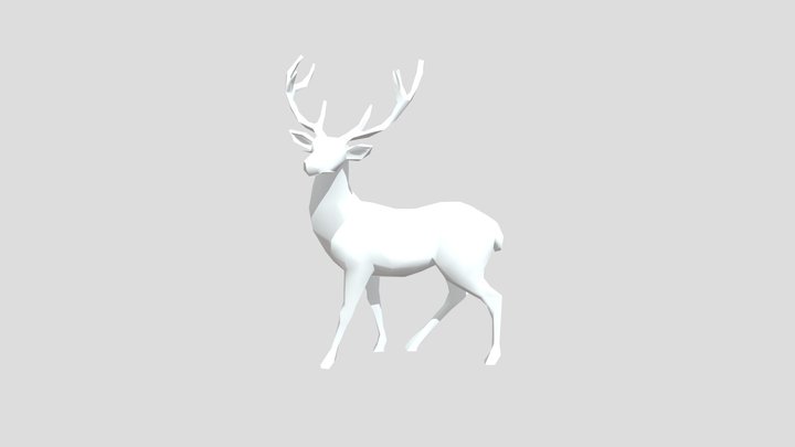 Deer standing Art 3D Model